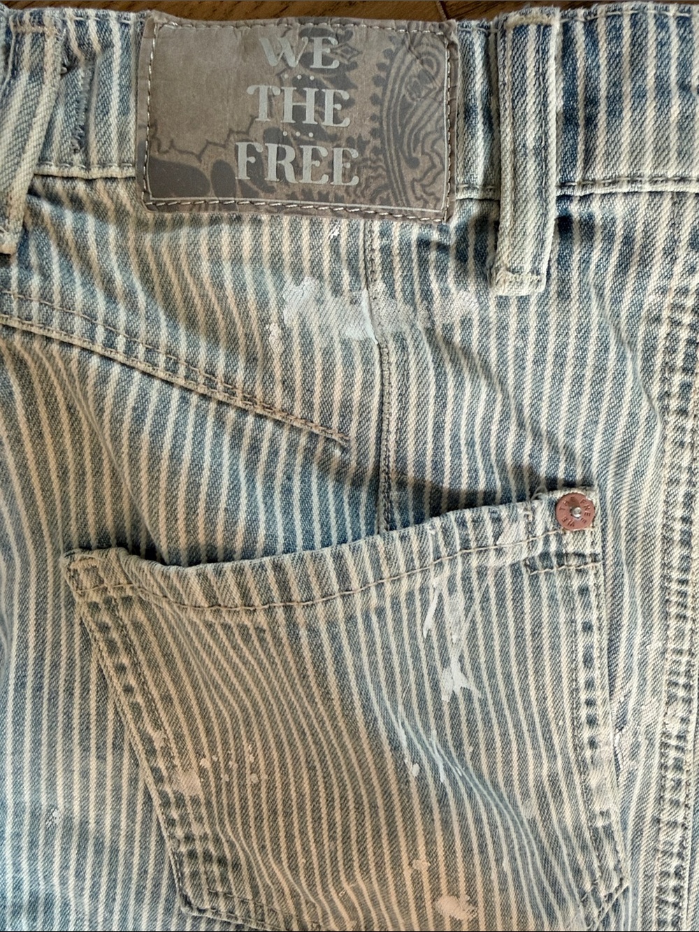 We The Free Light Blue Striped Barrel Jeans - Picture 8 of 11